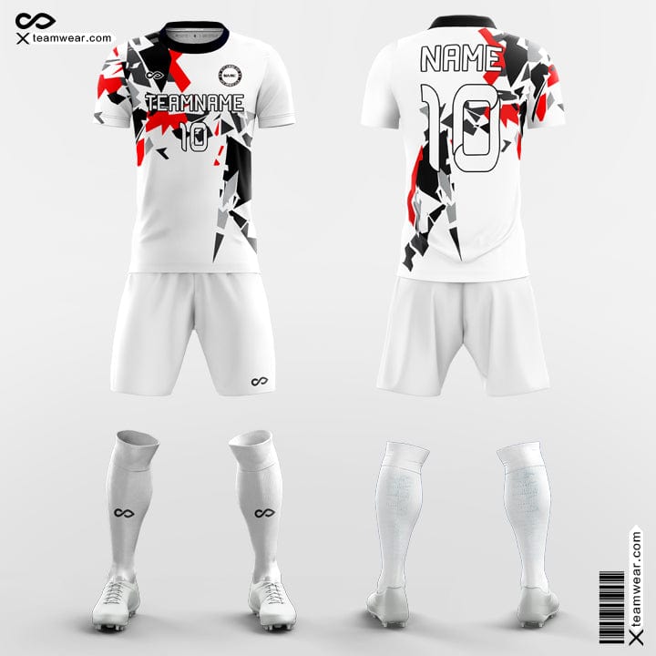 Custom School Soccer Jerseys White and Red