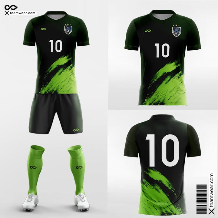 Flame Short Sleeve Soccer Kits Green