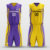 Purple&Yellow Custom Reversible Basketball Set