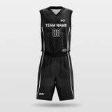 Latitude and Longitude Sublimated Basketball Set Black