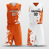 White&Orange Sublimated Baseball Jersey