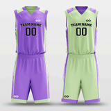 Purple&Green Custom Reversible Basketball Set