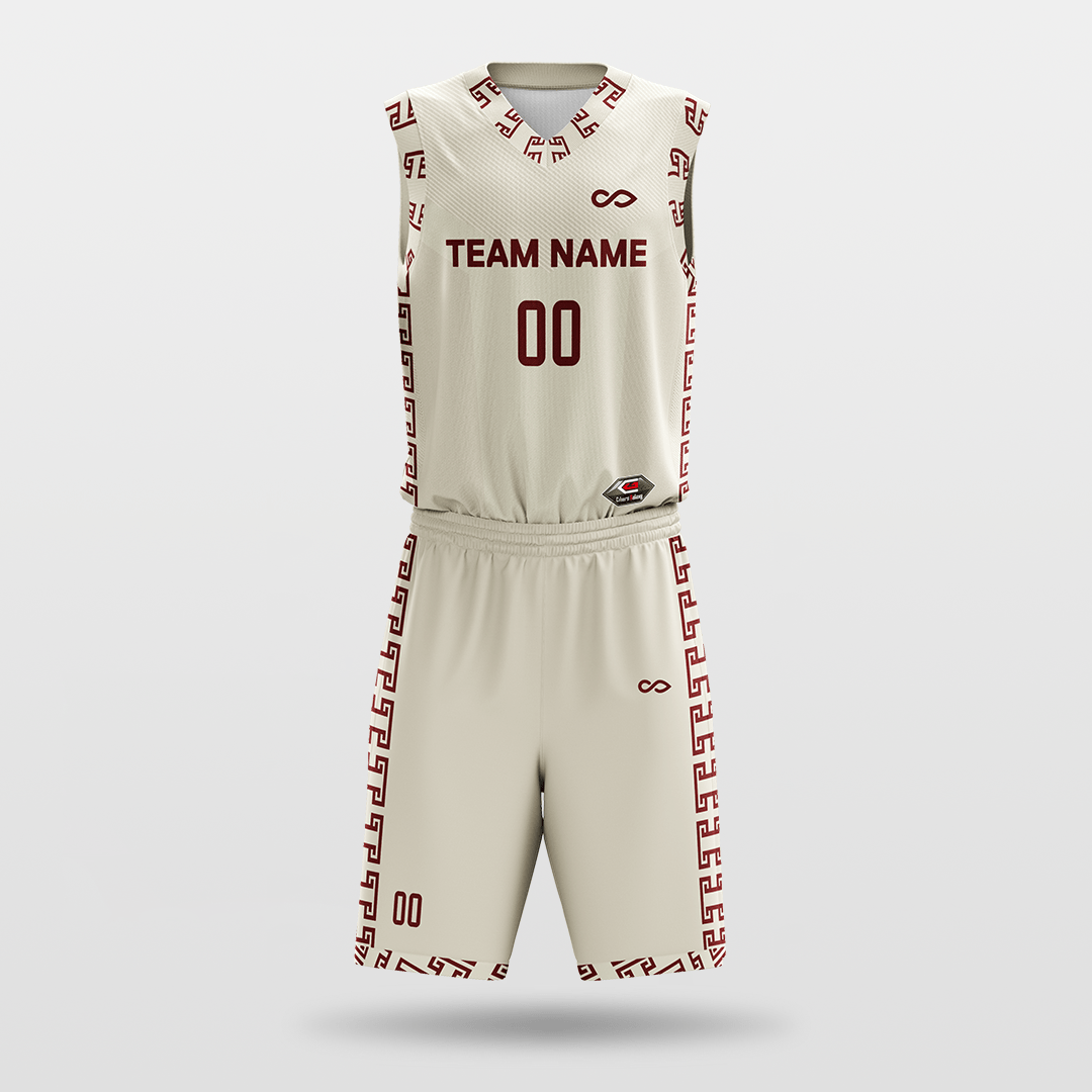 White Custom Sublimated Basketball Set