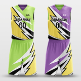 Green&Purple Windstorm Customized Basketball Set