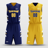 Navy&Yellow Sublimated Basketball Set