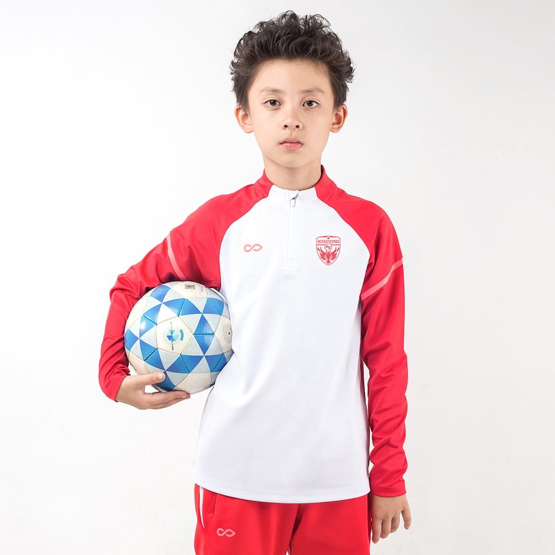 Custom Kids Zip Top White and Red