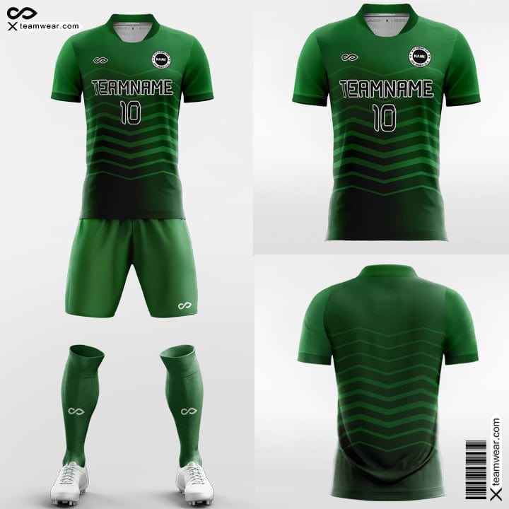 Green Stripe Team Soccer Jerseys