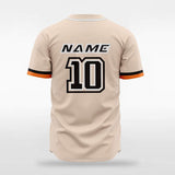 Beige Men Baseball Jersey