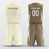 Yellow&Brown Custom Sublimated Basketball Set