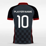 Black Plaid Men Soccer Jersey