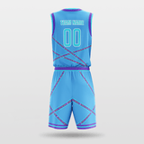 Blue Stripe Fission Sublimated Basketball Team Set