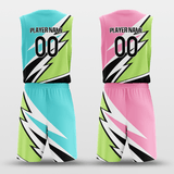 Pink&Cyan Windstorm Sublimated Basketball Set