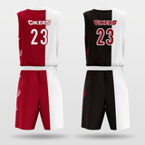 Red&Black Tai Chi Sublimated Basketball Set