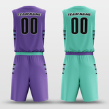 Purple&Cyan Custom Sublimated Basketball Set