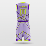 Purple Stripe Fission Sublimated Basketball Set