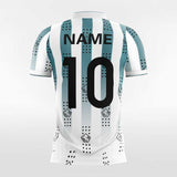 Custom White & Cyan Men's Sublimated Soccer Jersey