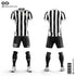 White Classic Custom Contrast Vertical Striped Soccer Kits