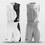 Grey and White Basketball Jersey Set