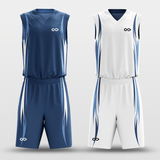 Blue&White Murmur Sublimated Basketball Set