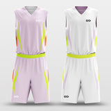 Pink&White Boomerang Sublimated Basketball Set