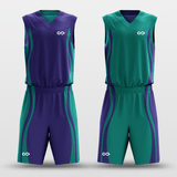 Purple&Green Classic34 Sublimated Basketball Set