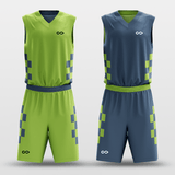 Green&Blue Blocks Sublimated Basketball Set