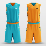 Orange&Blue Classic49 Sublimated Basketball Set