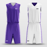 Purple&White Ice Flower Sublimated Basketball Set