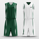 Green&WhiteMurmur Sublimated Basketball Set