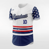 Freedom Star Men Button Down Baseball Jersey