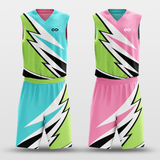 Pink&Cyan Windstorm Sublimated Basketball Team Set