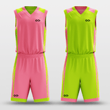 Fluorescent Green&White Field Sublimated Basketball Set