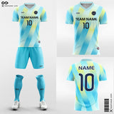 Women Custom Soccer Uniforms Blue and Yellow 