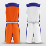 White&Orange Classic 68 Reversible Basketball Set