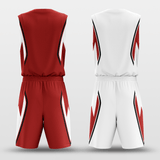 Red & White Plume Reversible Basketball Set