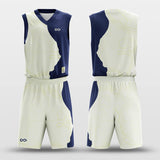 Custom Basketball Uniform White and Blue