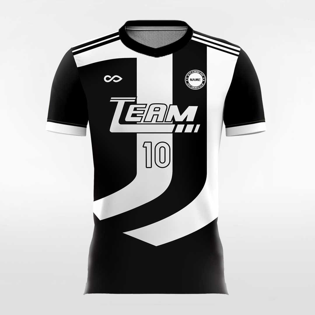 White & Black Raceway Soccer Jersey