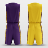 Purple&Yellow Ice Flower Reversible Basketball Set