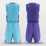 Reversible Basketball Jersey Set Blue and Purple