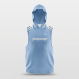 Carolina Blue Customized Basketball Sleeveless Hoodies