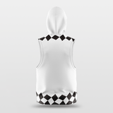 Black&White Sleeveless Basketball Hoodies