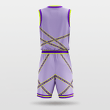 Purple Stripe Fission Customized Basketball Set