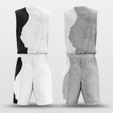 White and Grey Basketball Jersey Set