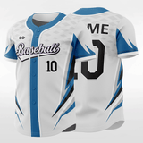 White&Blue Sublimated Baseball Jersey