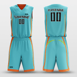 Cyan&Orange Customized Classic20 Reversible Basketball Set