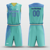 Cyan&Yellow Customized Classic 68 Reversible Basketball Set