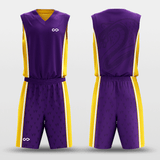 Yellow&Purple Sublimated Basketball Set