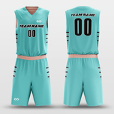 Cyan&Light Pink Customized Classic49 Reversible Basketball Set