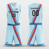 White&Blue Sublimated Basketball Set