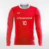 Red Long Sleeve Soccer Jersey Design